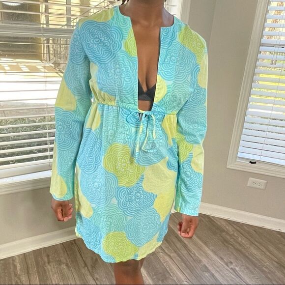 Victoria’s Secret LS Plunge Floral Print Cover Up Dress - Picture 8 of 16